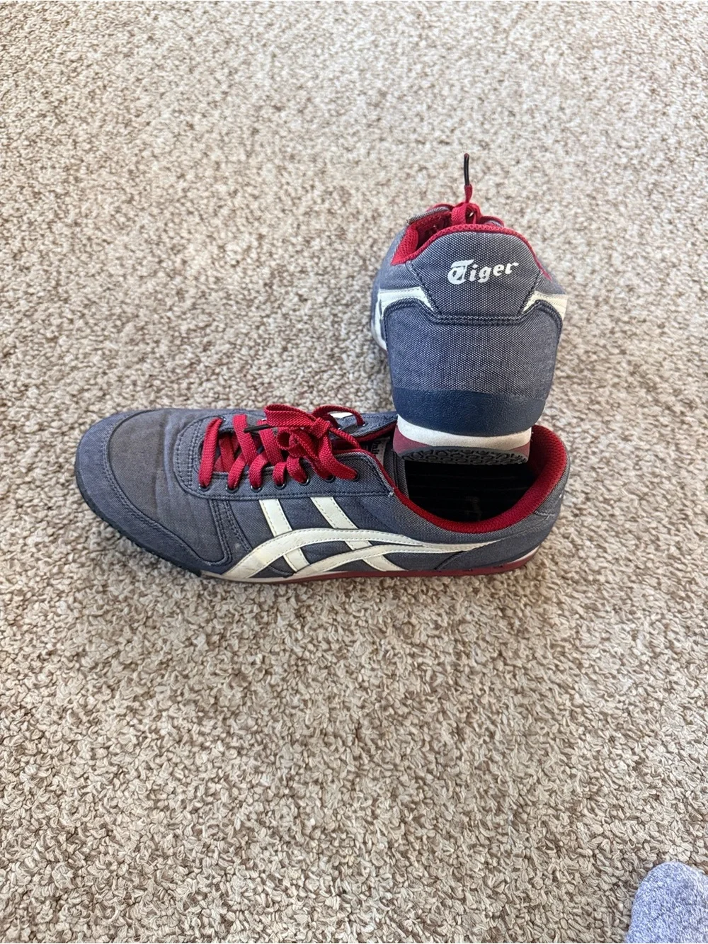 Onitsuka Tiger by Asics Gray Sneakers with Red Accents